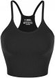 Sports Bras for Women, Ribbed Seamless Workout Tank Tops Woman Y Back, Camisole Crop Top Running Tank Top Yoga Gym Bra